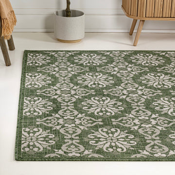 Amora Traditional Mediterranean Tile Design Indoor/Outdoor Area Rug